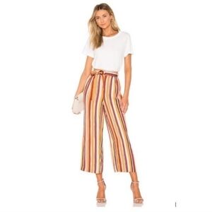 Frame Cropped Striped Pants Belt not included